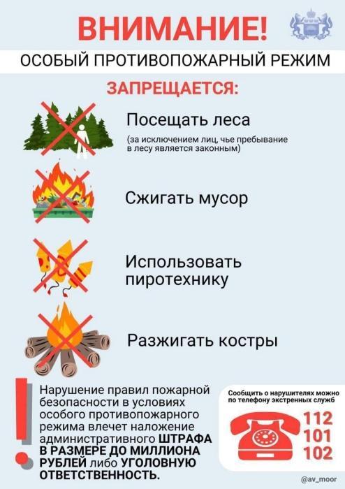 Внимание! В регионе введен особый противопожарный режим!